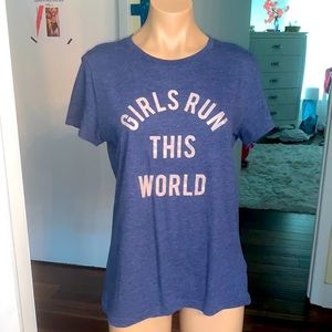 Girls Run This World tee. Soft cotton tee. XL.